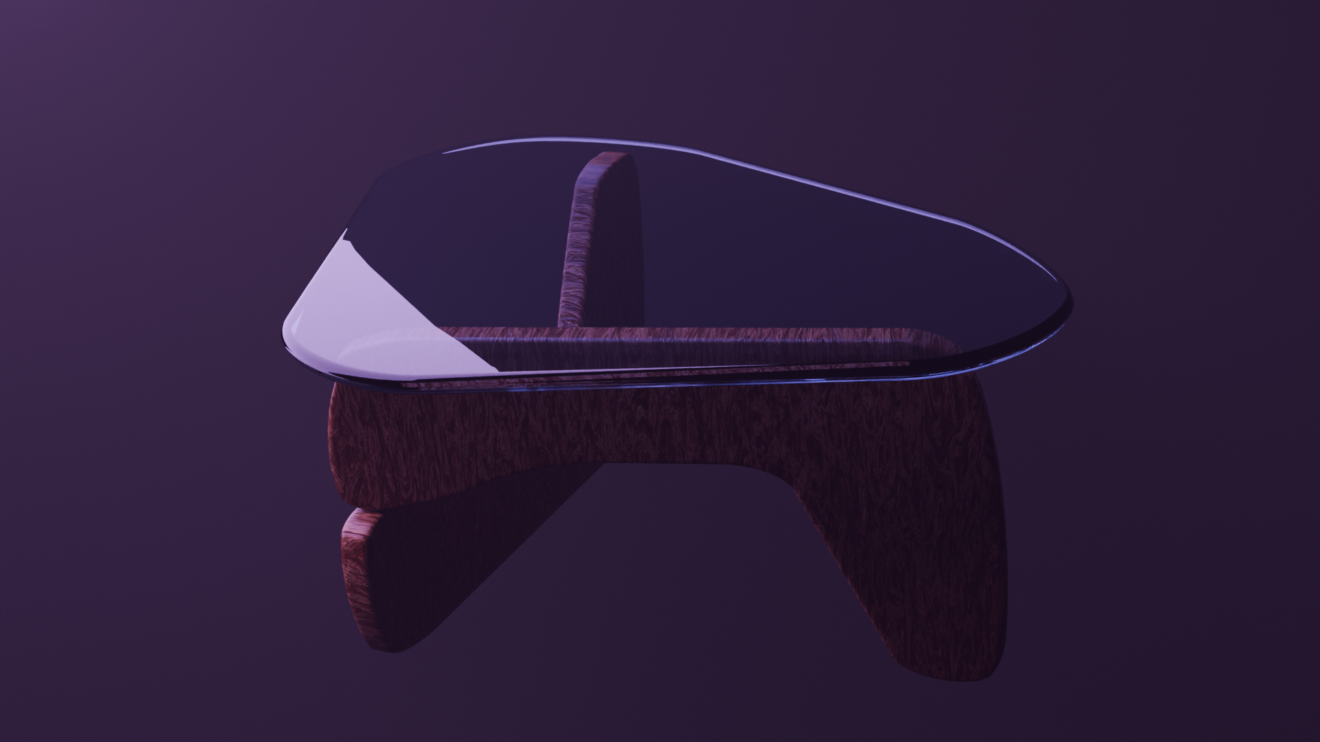 Designer table, rendered with soft lighting.